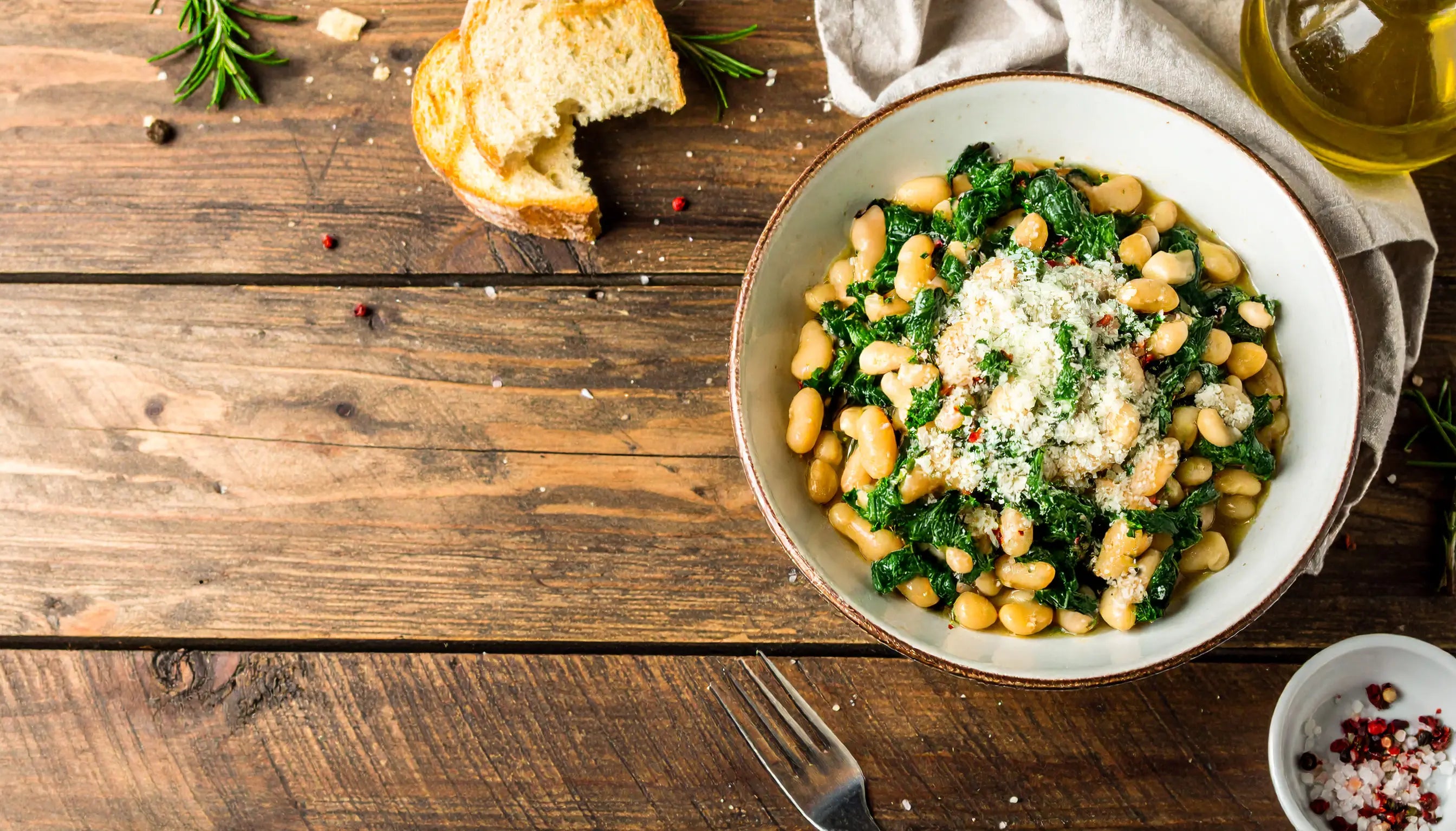 Creamy Beans with Greens & Garlic