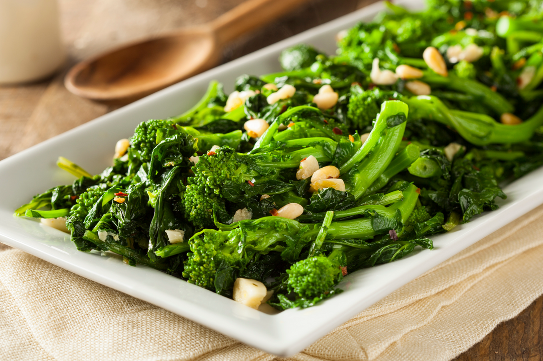 Garlic-Infused Broccoli and Kale Delight with Cumin and Lime
