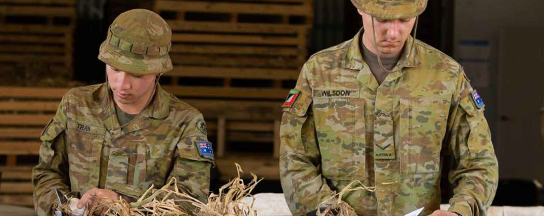The Army Packing Garlic